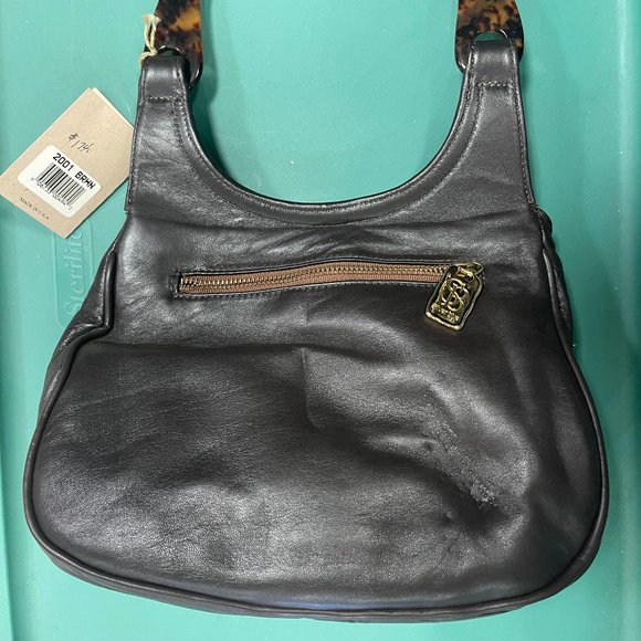 Silver Blue Brown purse resin handle - Picture 6 of 7